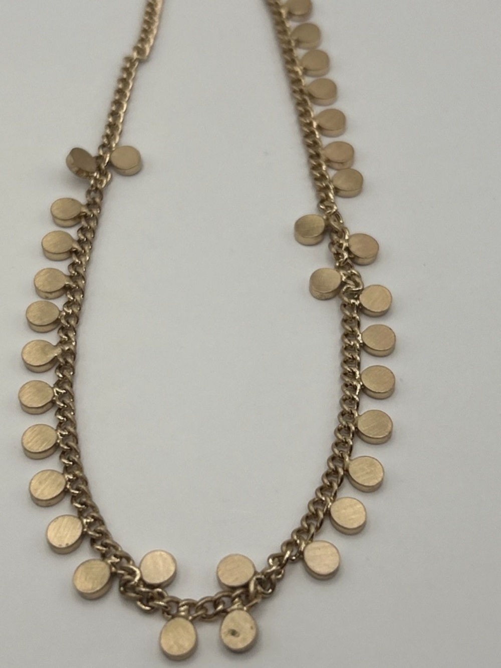 ALM SoHo Costume Diamond Disc Drop Gold Tone  Necklace